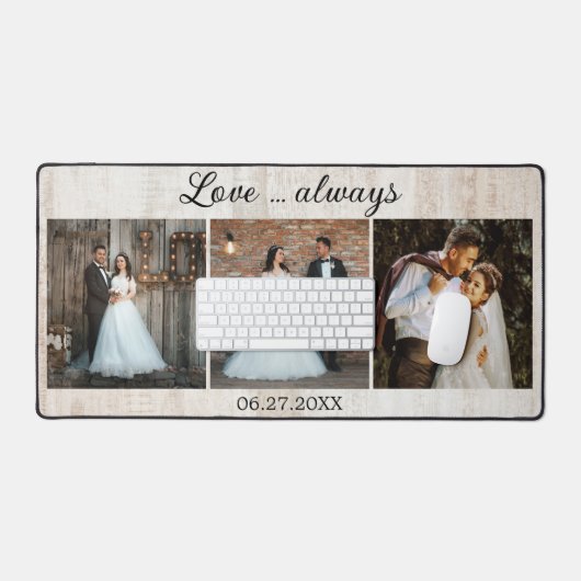 Rustikales Holzschnitzel Schreibtischunterlage (Tastatur & Maus)