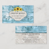 Rustikales Holzschnitzel Shabby Grunge Sonnenblume Visitenkarte (Vorne/Hinten)