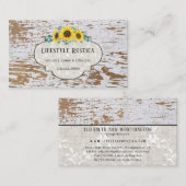 Rustikales Holzschnitzel Shabby Grunge Sonnenblume Visitenkarte (Vorne/Hinten)