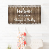 Rustikales Holzschnitzereien Begrüßung Banner (Insitu)