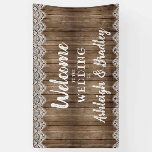 Rustikales Holzschnitzereien Begrüßung Banner (Vertikal)