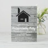 Rustikales Holzschornsteinhaus Einladung (Stehend Vorderseite)