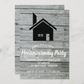 Rustikales Holzschornsteinhaus Einladung (Vorne/Hinten)