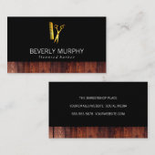 Rustikales Holzschwarz mit goldenem Schafskopf Visitenkarte (Vorne/Hinten)