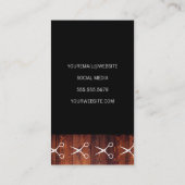 Rustikales Holzschwarz mit Shears-Muster Visitenkarte (Rückseite)