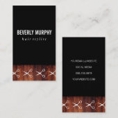 Rustikales Holzschwarz mit Shears-Muster Visitenkarte (Vorne/Hinten)