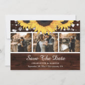 Rustikales Holzsonnengebläse Hochzeitsszenario Save The Date (Vorderseite)