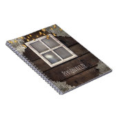 Rustikales Holzstall-Fenster & Lights Landhaus Notizblock (Rechte Seite)