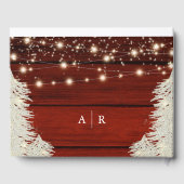 Rustikales Holzstring Lights Trees Wedding Guestbo Gästebuch (Rückseite)