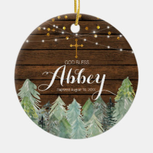 Rustikales Holztaufwerk Ornament Gott segne Orname