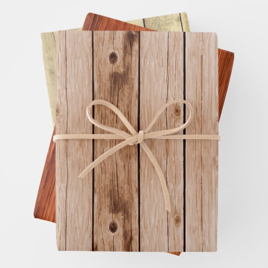 Rustikales Holztrio Geschenkpapier Set (Beispiel)