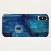 Rustikales Holztürenloch und Kettentelefon x Case-Mate iPhone Hülle (Rückseite (Horizontal))