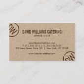 Rustikales holzverbranntes Monogramm auf Kraft Visitenkarte (Rückseite)