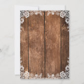 Rustikales Holzwolle Land Hochzeit Einladung (Rückseite)