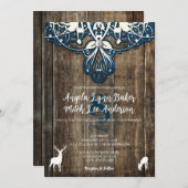 Rustikales Holzwurzelt Einladung (Vorne/Hinten)