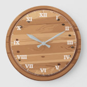 Rustikales Holzzeichen Große Wanduhr (Vorderseite)