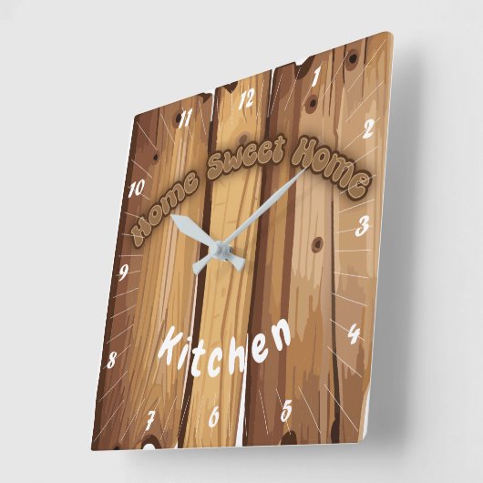 Rustikales Holzzeichen Quadratische Wanduhr (Winkel)