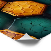 Rustikales Honeycomb Textured Abstrakt Art Poster (Ecke)