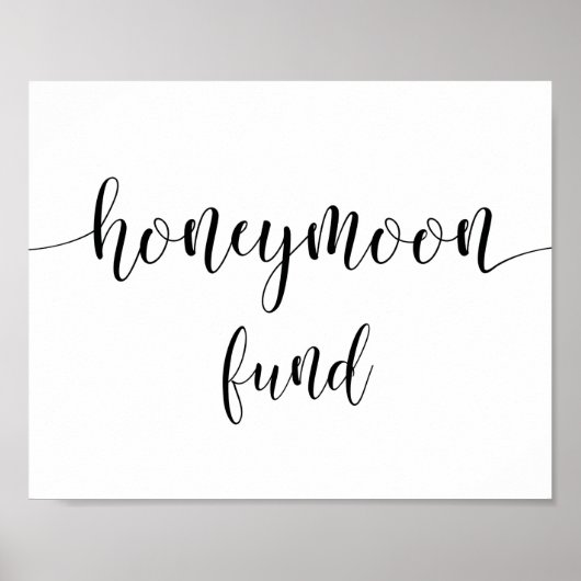 Rustikales Honeymoon Fund Sign Poster (Vorne)