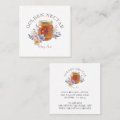 Rustikales Honig Jar Logo Beekeeper Quadratische Visitenkarte (Vorne/Hinten)