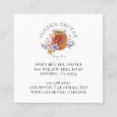 Rustikales Honig Jar Logo Beekeeper Quadratische Visitenkarte (Rückseite)