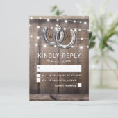 Rustikales Horseshoe Barn Lights Wedding RSVP (Stehend Vorderseite)