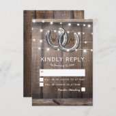 Rustikales Horseshoe Barn Lights Wedding RSVP (Vorne/Hinten)