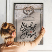 Rustikales Horseshoe Burlap Lace Brautparty Willko Poster