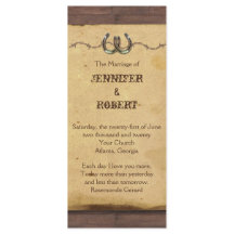 Rustikales Horseshoes Barbed Wire Wedding Program