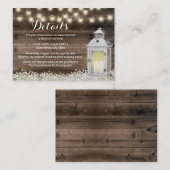 Rustikales Hotel Unterkünfte Vintage Laternenholz Begleitkarte (Vorne/Hinten)