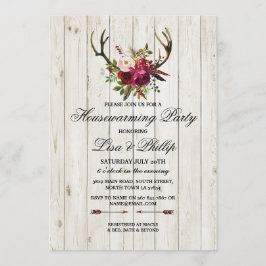 Rustikales Housewarming Party Antlers Stag Einladu Einladung