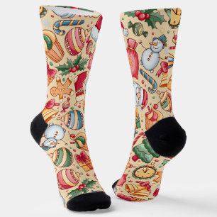 Rustikales hübsches Retro Gingerbread Ornament Bei Socken