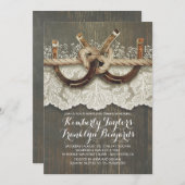 Rustikales Hufeisen Abendessen mit Probe Einladung (Vorne/Hinten)