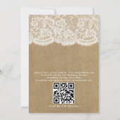 Rustikales Hufeisen auf Kraft & Spitze QR-Code-Hoc Einladung (Rückseite)