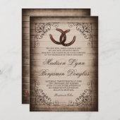 Rustikales Hufeisen Hochzeitseinladungen Einladung (Vorne/Hinten)