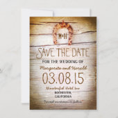 rustikales Hufeisen-Holz speichern Sie die Dattelk Save The Date (Vorderseite)