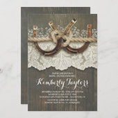 Rustikales Hufeisen und Brautparty Einladung (Vorne/Hinten)