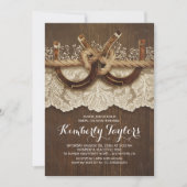 Rustikales Hufeisen und Brautparty Einladung (Vorderseite)