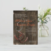 Rustikales Hufeisen Ver2 Einladungen zur Hochzeit (Stehend Vorderseite)