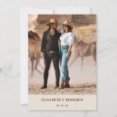 Rustikales Hufeisen-Western-Foto Save The Date (Rückseite)
