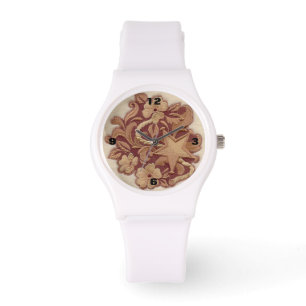 rustikales Hufeisencowboy-Westernland mit Blumen Armbanduhr