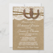 Rustikales Hufeisenfest Hochzeit Probe Dinner Einladung (Vorderseite)