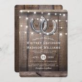 Rustikales Hufeisenhufenlicht Hochzeit Einladung (Vorne/Hinten)