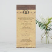 Rustikales Hufeisenmenü mit Barbed Wire Menükarte (Stehend Vorderseite)