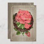 Rustikales Hufeisenpfeifen Einladung (Vorne/Hinten)