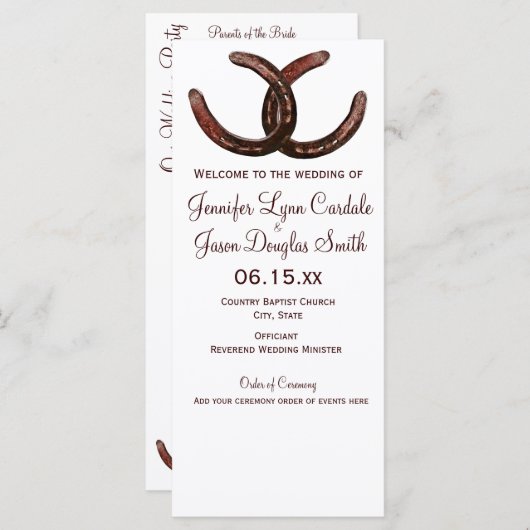 Rustikales Hufeisenprogramm Programm (Vorne/Hinten)