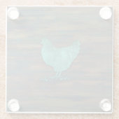 Rustikales Huhn (aquamarin) Glasuntersetzer (Rückseite)