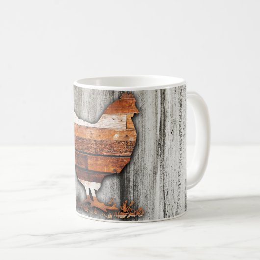 Rustikales Huhn (Brown) Kaffeetasse (VorderseiteRechts)