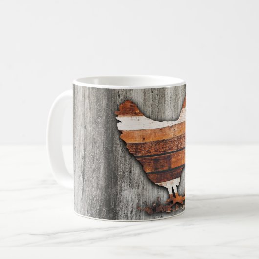 Rustikales Huhn (Brown) Kaffeetasse (Vorderseite Links)