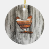 Rustikales Huhn (Brown) Keramik Ornament (Vorne)